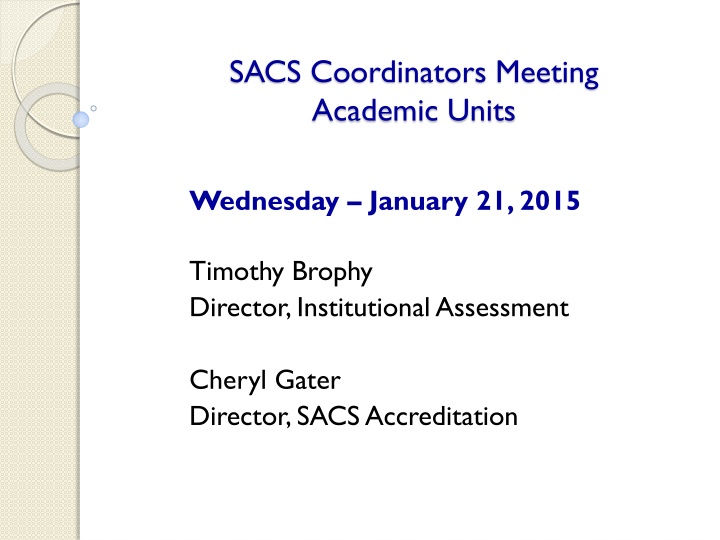 sacs coordinators meeting academic units