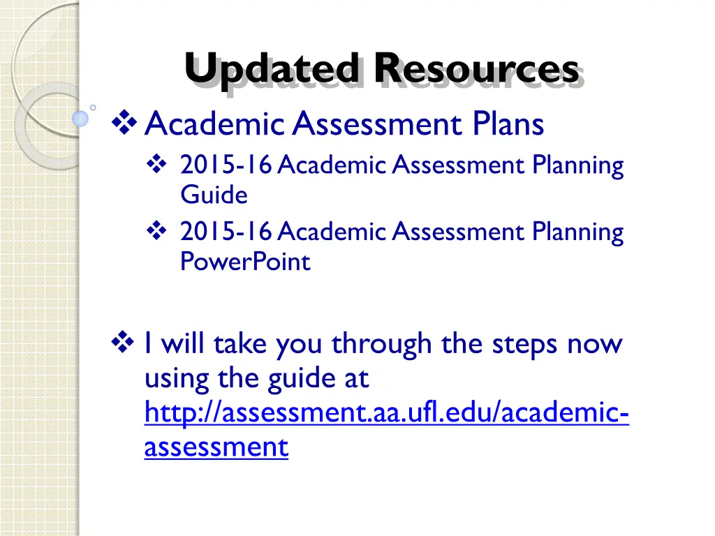 updated resources academic assessment plans 2015