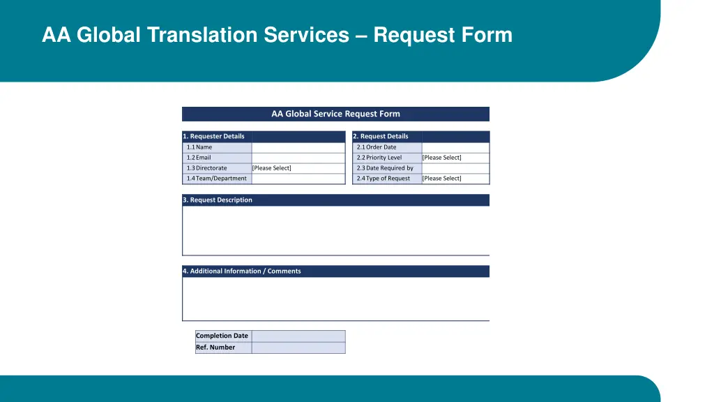 aa global translation services request form