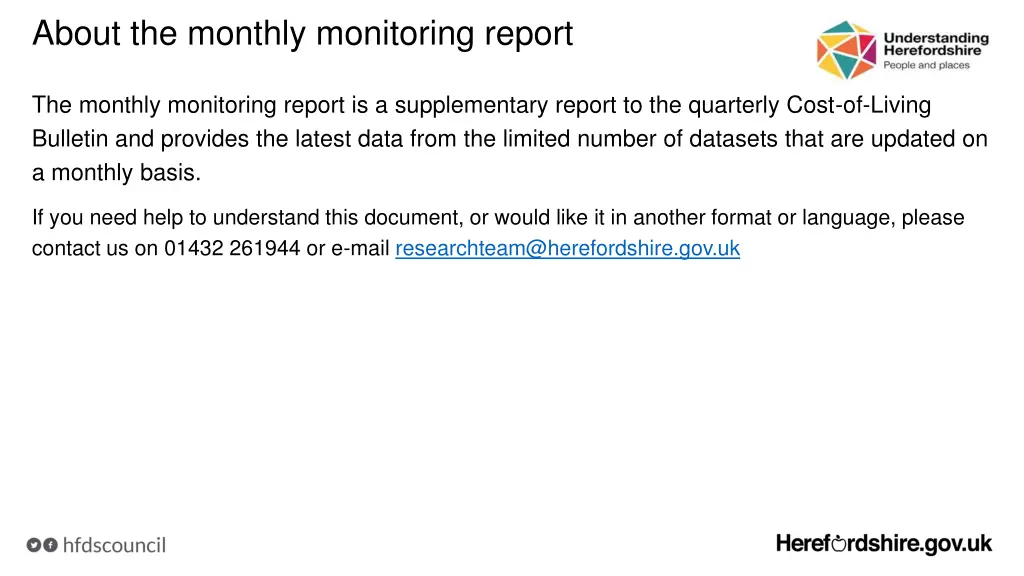 about the monthly monitoring report