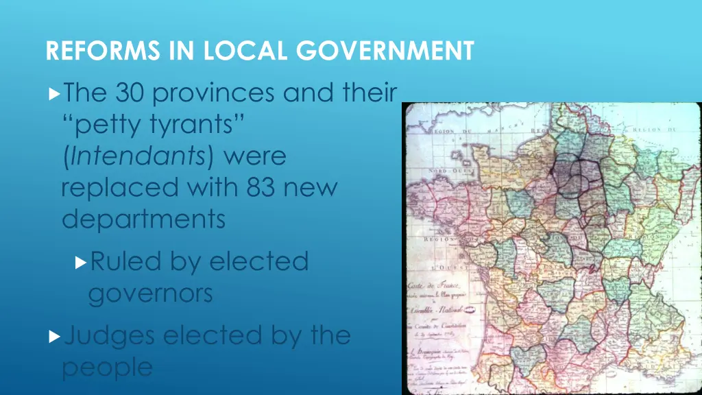 reforms in local government the 30 provinces