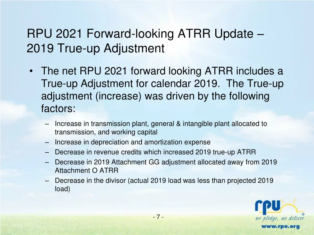 rpu 2021 forward looking atrr update 2019 true