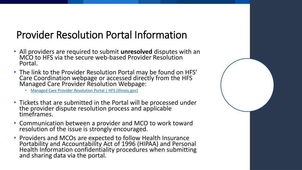 provider resolution portal information provider