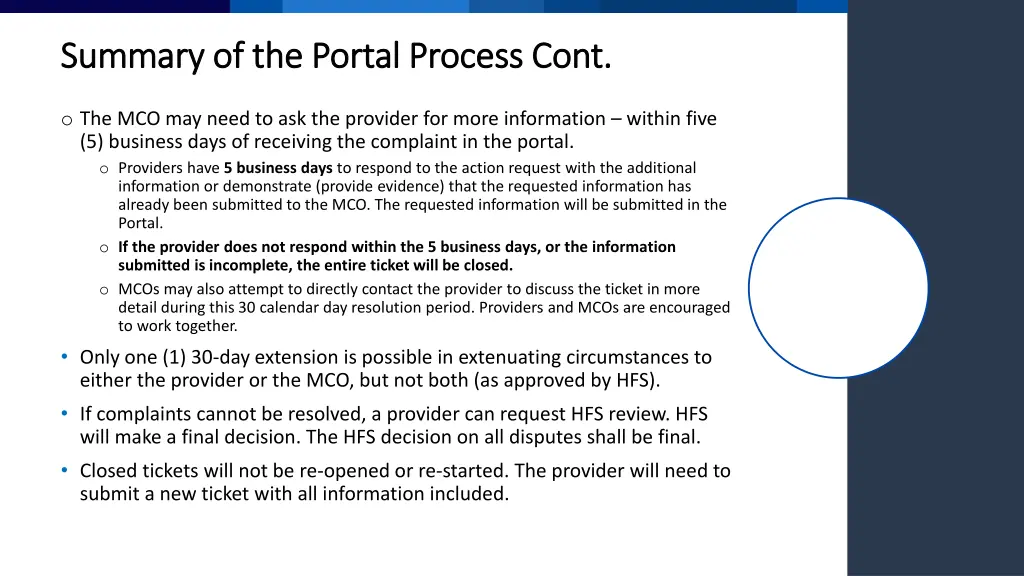 summary of the portal process cont summary