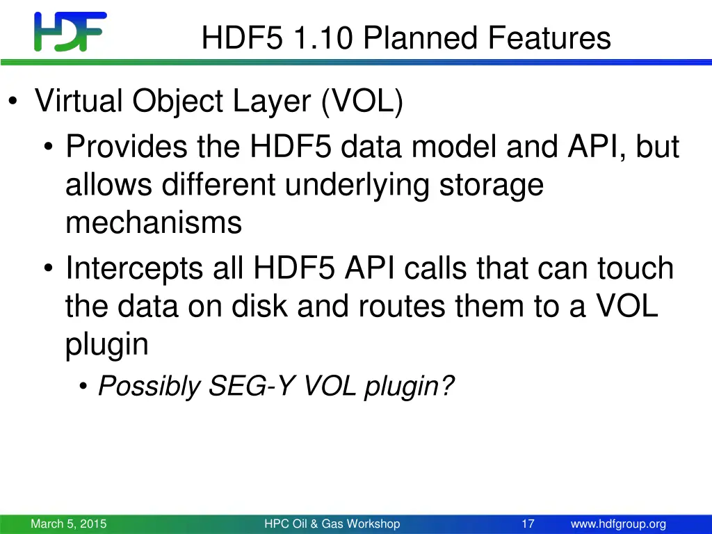 hdf5 1 10 planned features