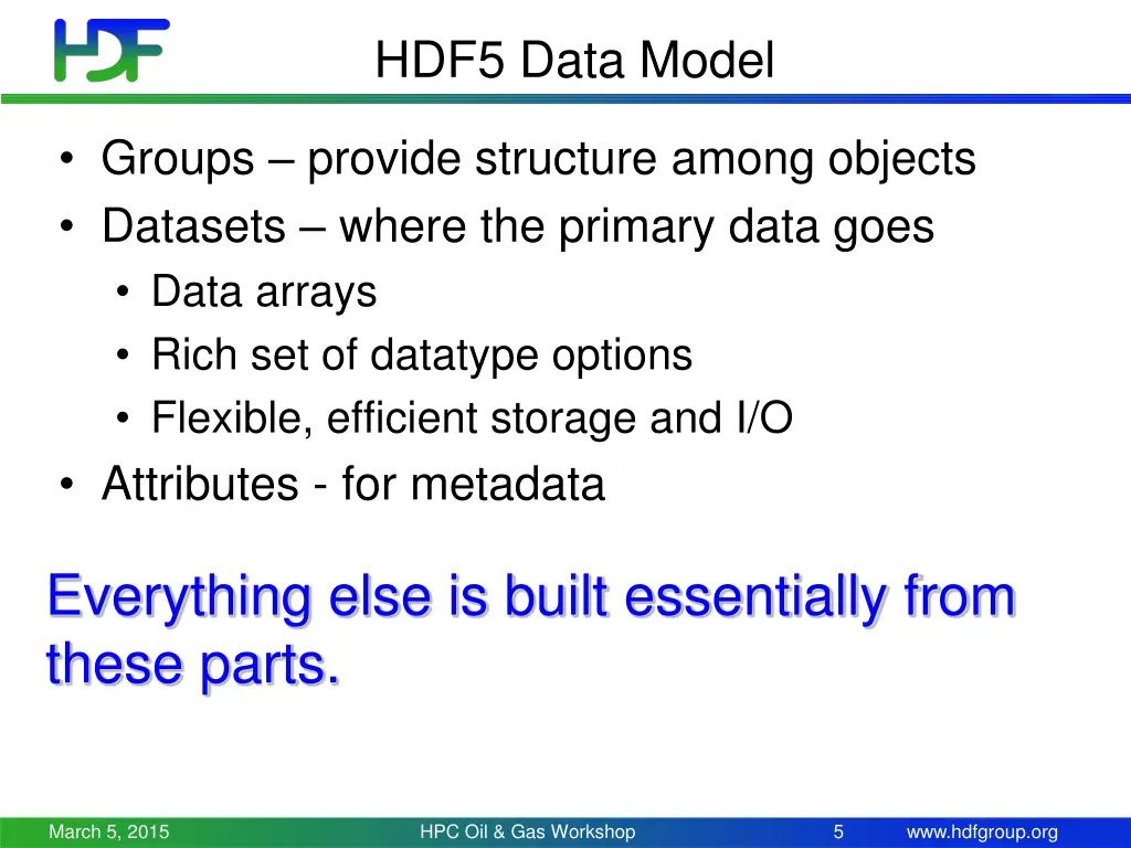 hdf5 data model