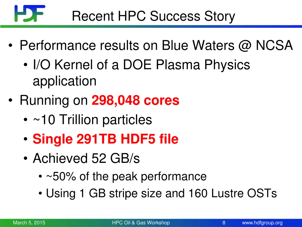 recent hpc success story