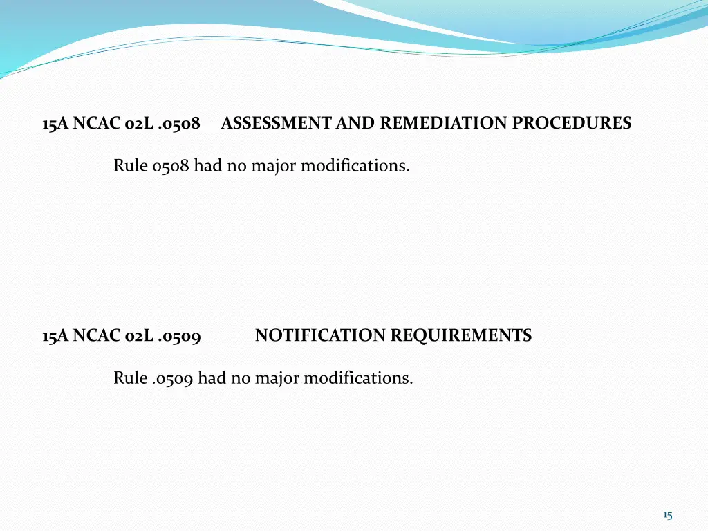 15a ncac 02l 0508 assessment and remediation