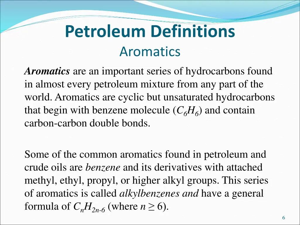 petroleum definitions aromatics aromatics