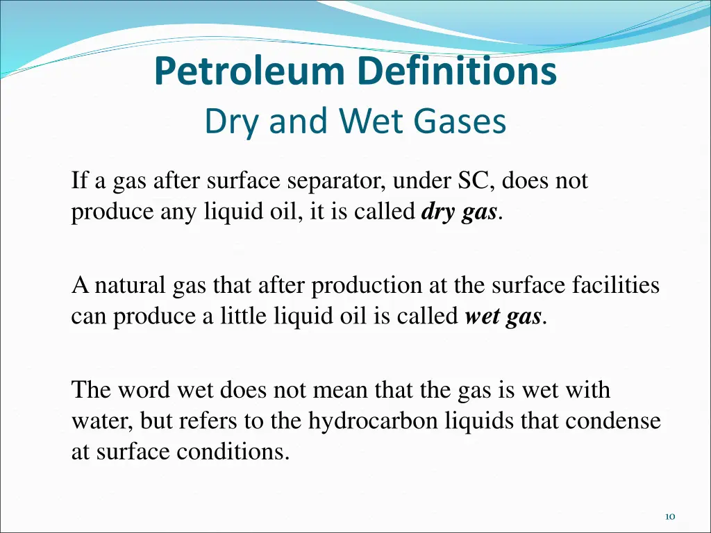 petroleum definitions dry and wet gases