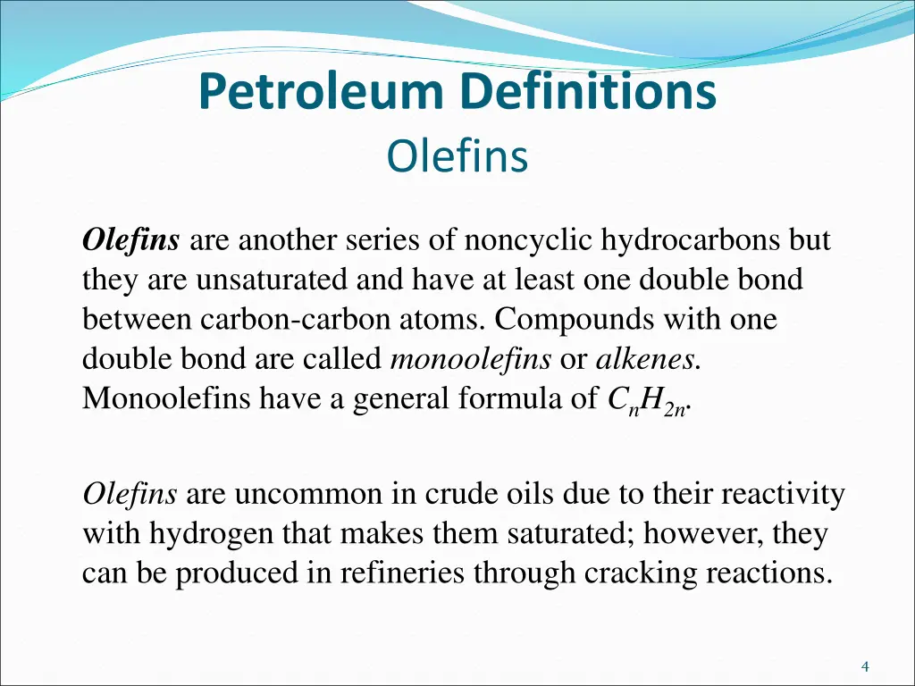 petroleum definitions olefins