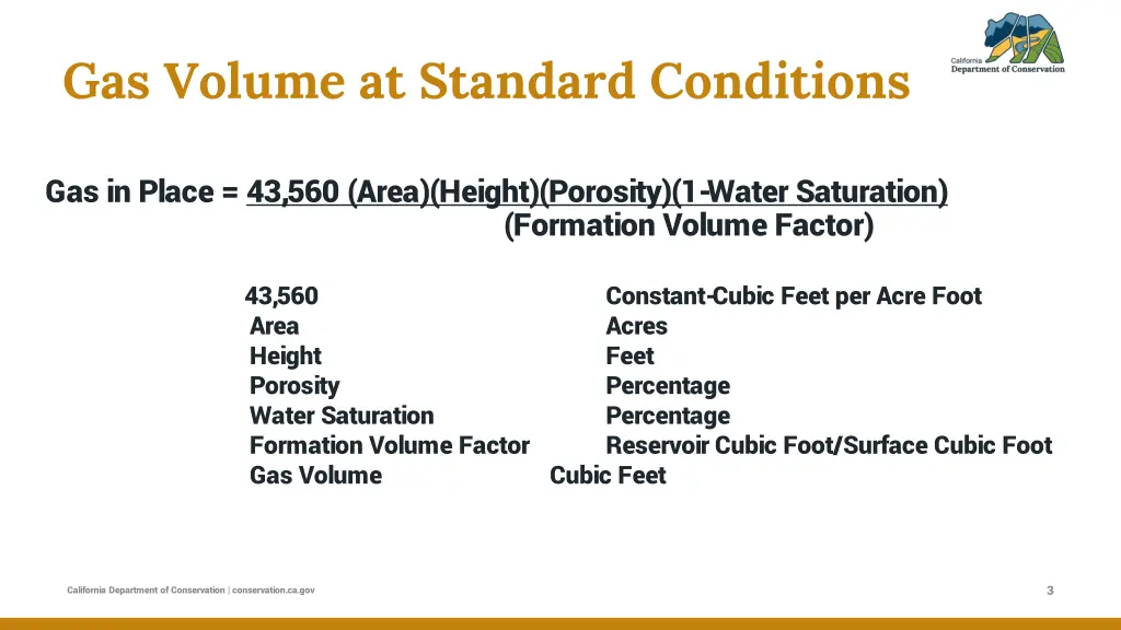 gas volume at standard conditions