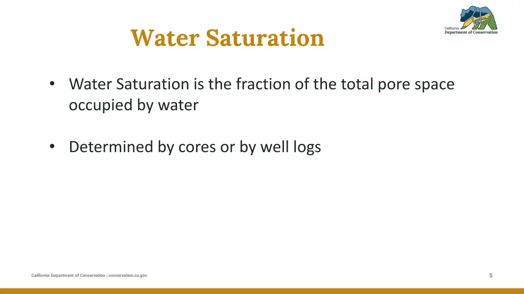 water saturation