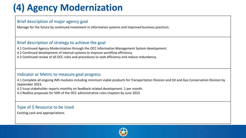 4 agency modernization