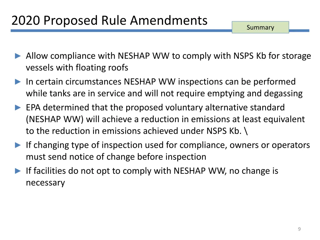 2020 proposed rule amendments