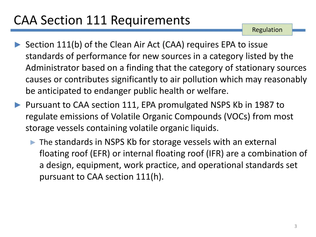 caa section 111 requirements