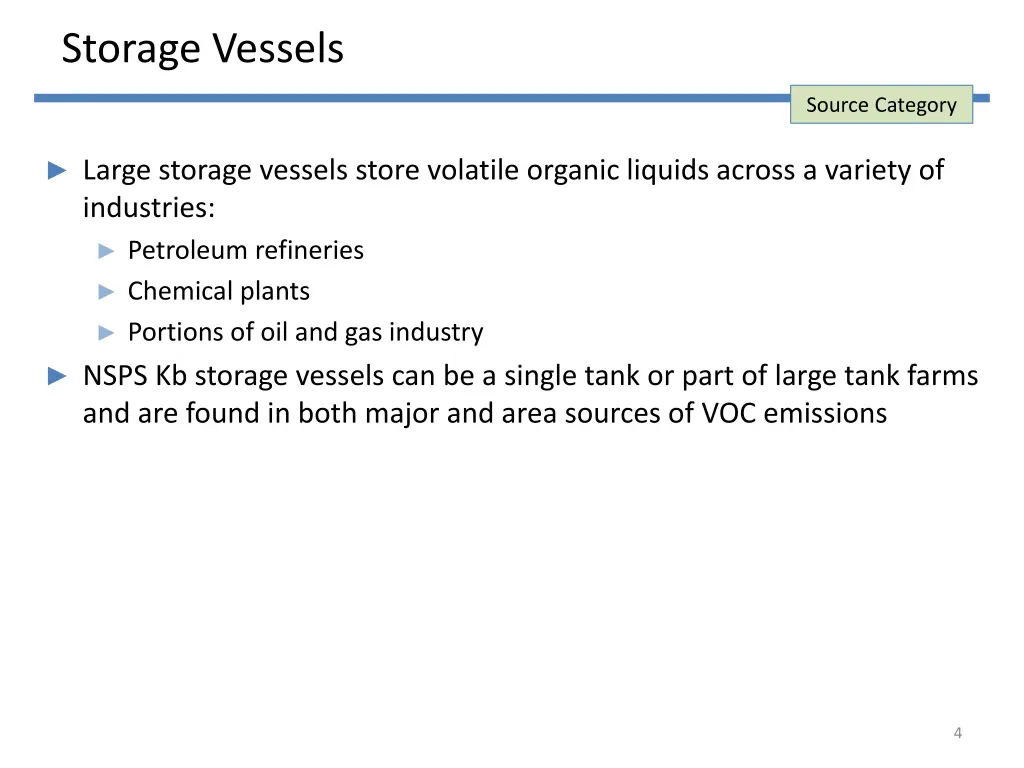 storage vessels