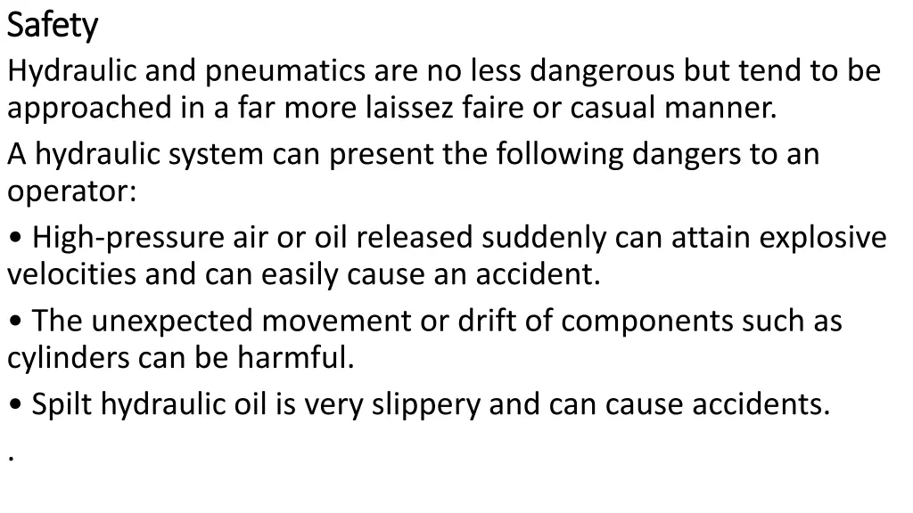 safety safety hydraulic and pneumatics