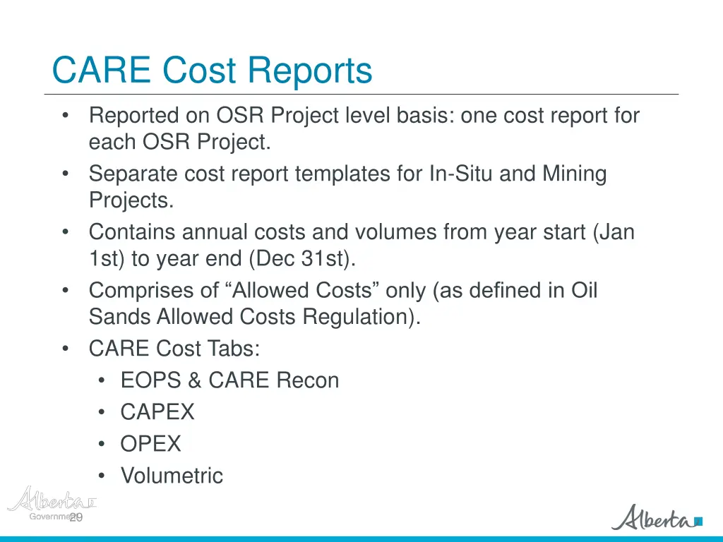 care cost reports