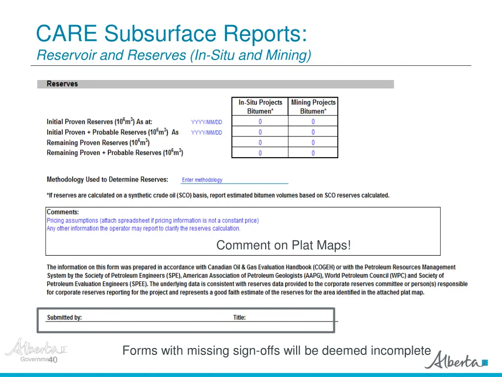 care subsurface reports reservoir and reserves 1