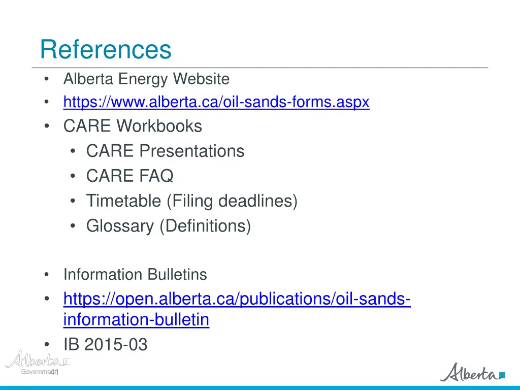 references alberta energy website https