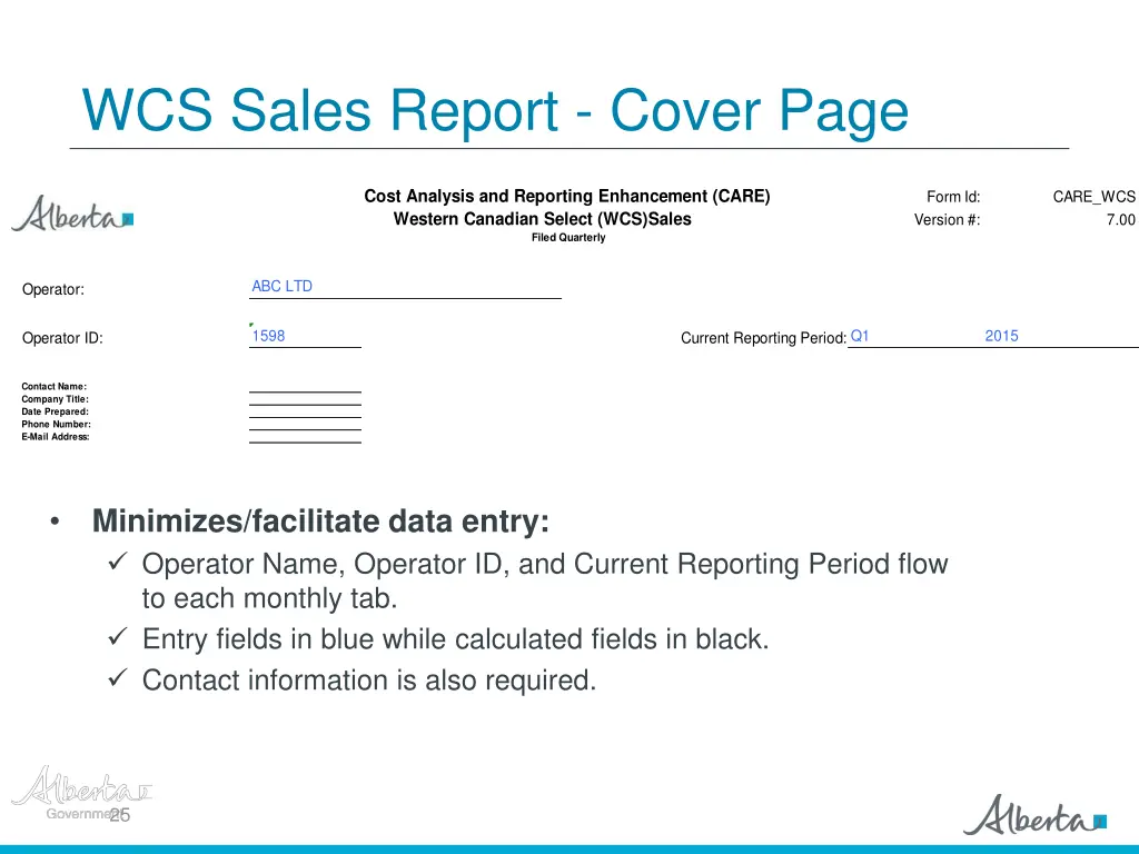 wcs sales report cover page