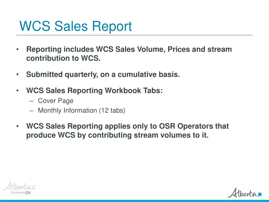 wcs sales report