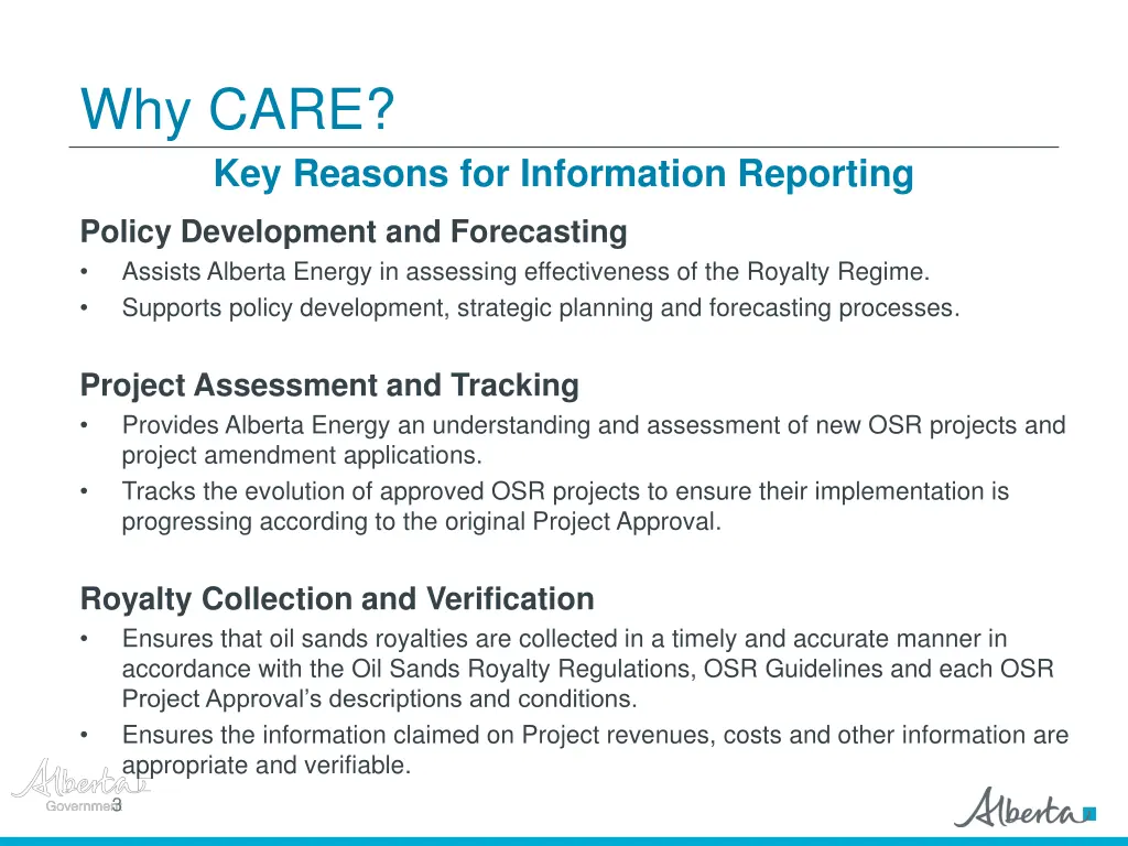 why care key reasons for information reporting