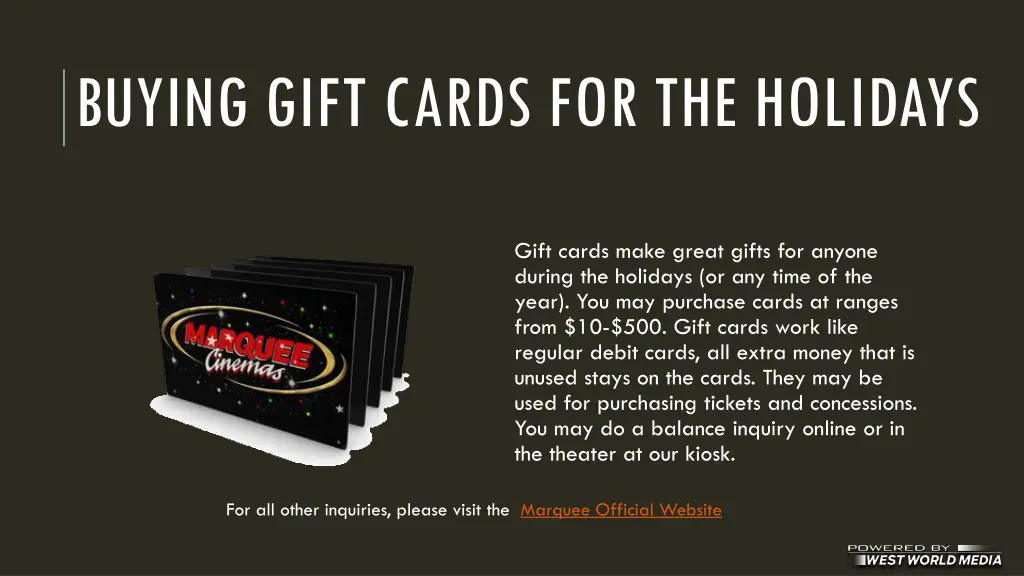 buying gift cards for the holidays