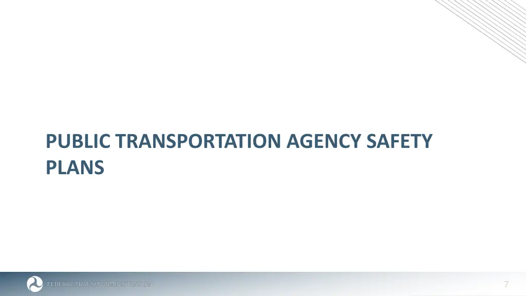 public transportation agency safety plans