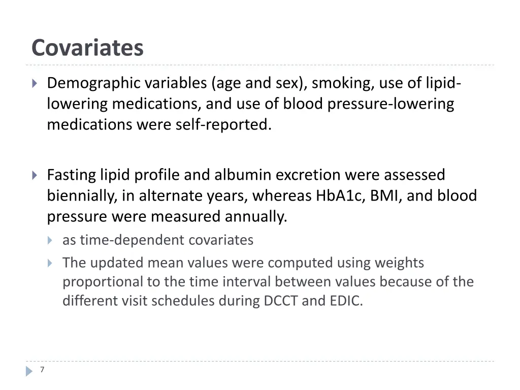 covariates