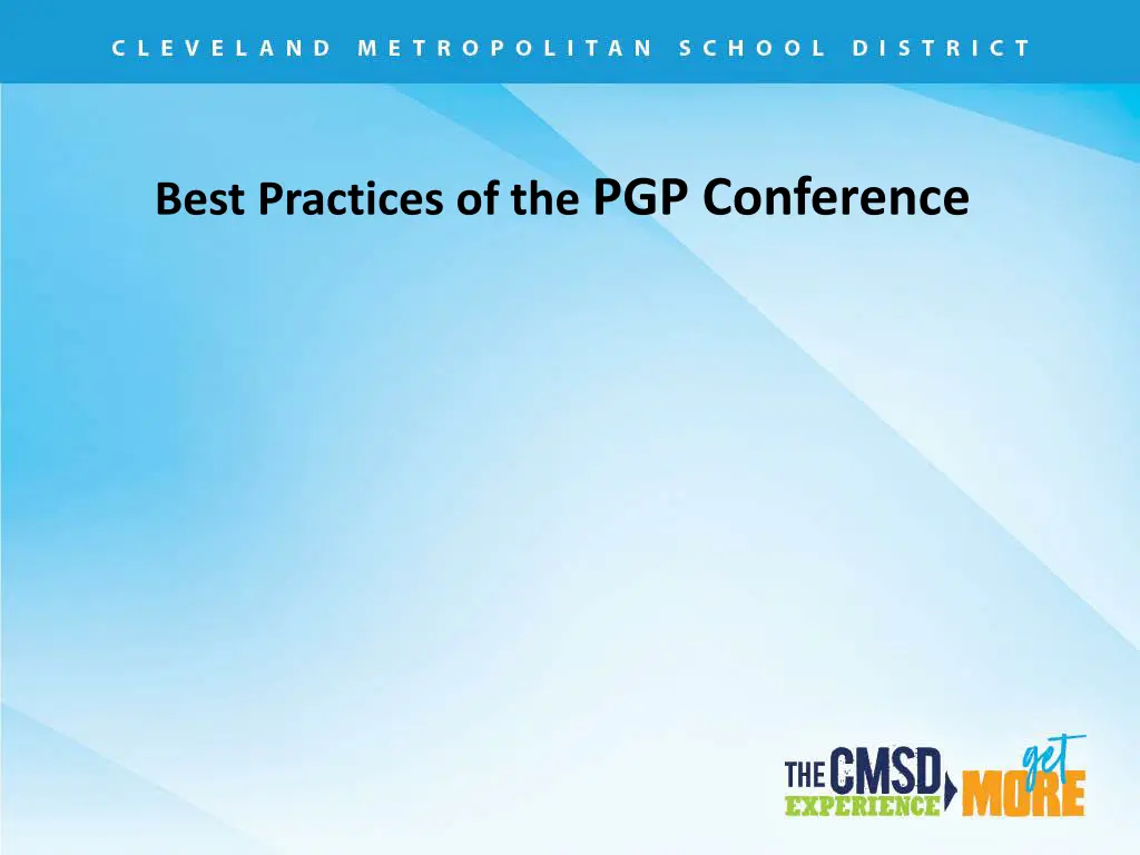 best practices of the pgp conference