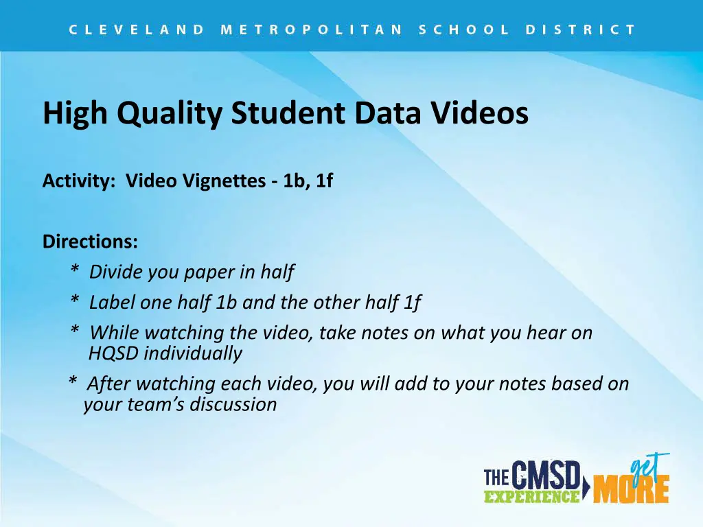 high quality student data videos