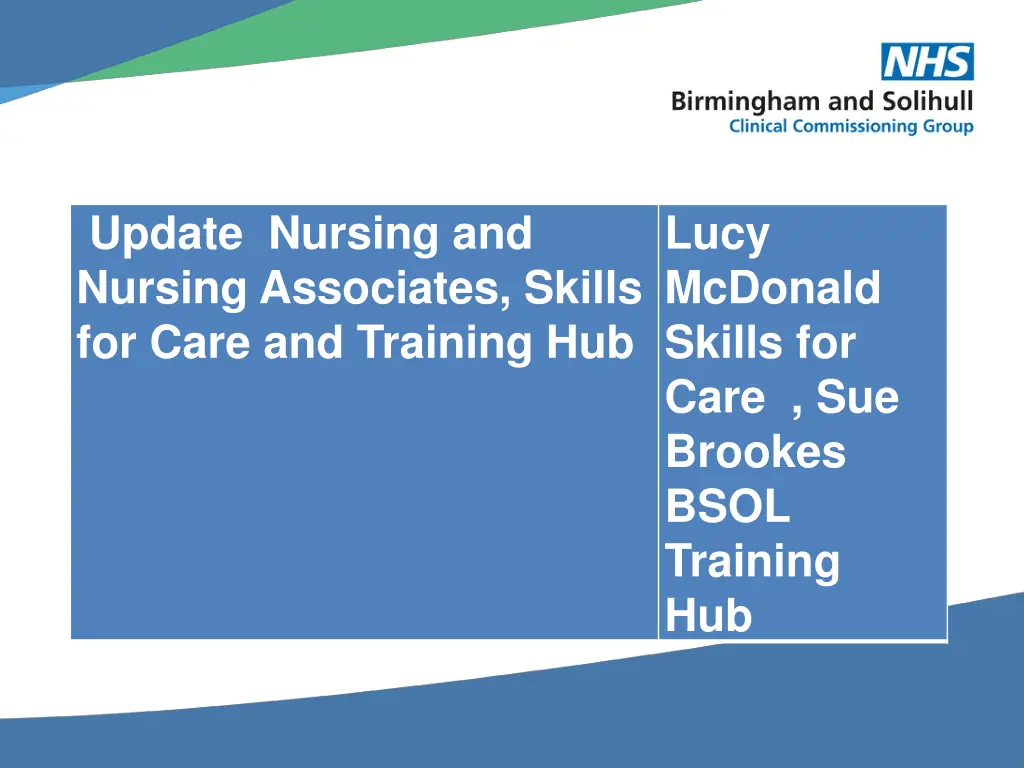 update nursing and nursing associates skills