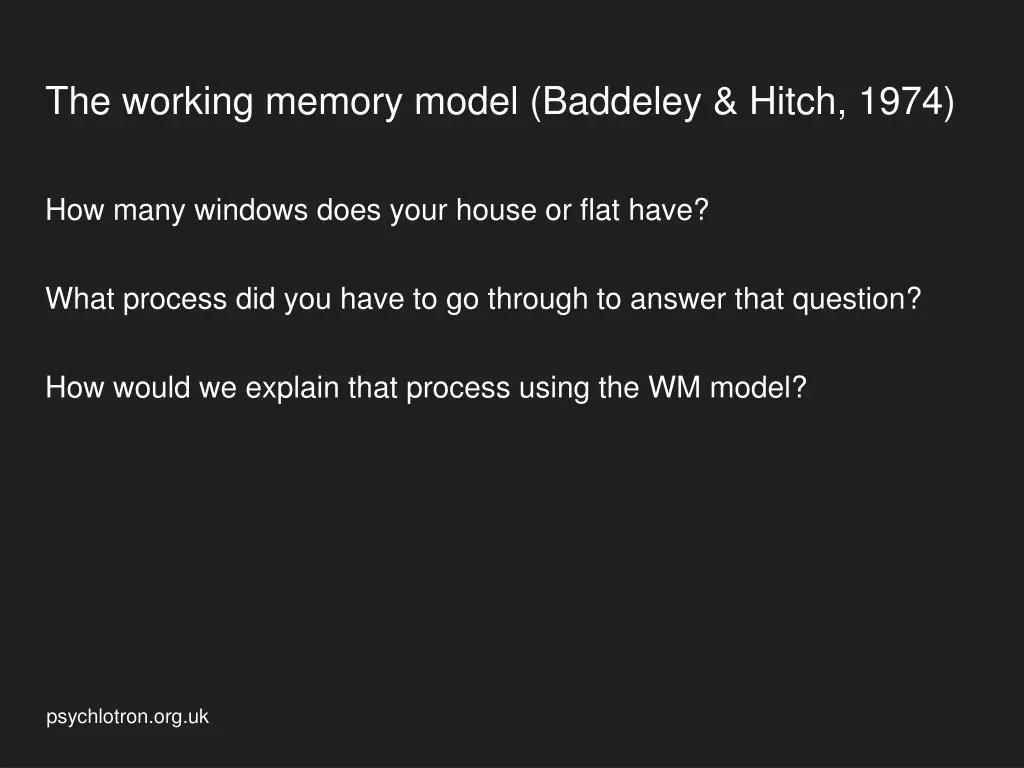 the working memory model baddeley hitch 1974 1