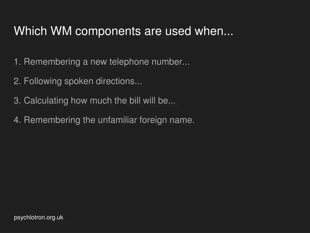 which wm components are used when