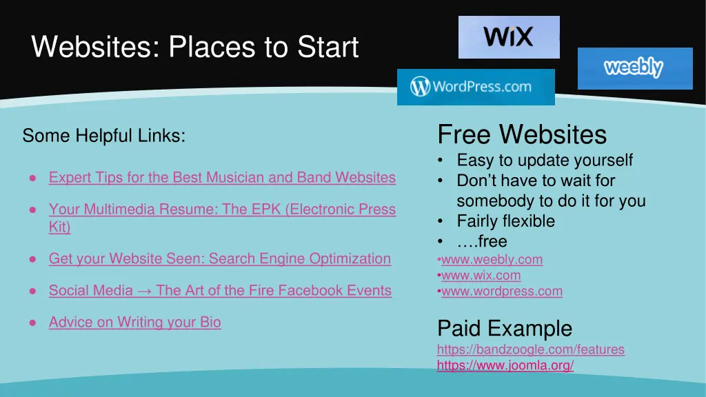 websites places to start