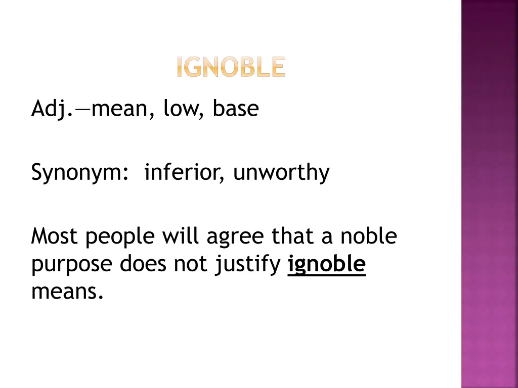 ignoble