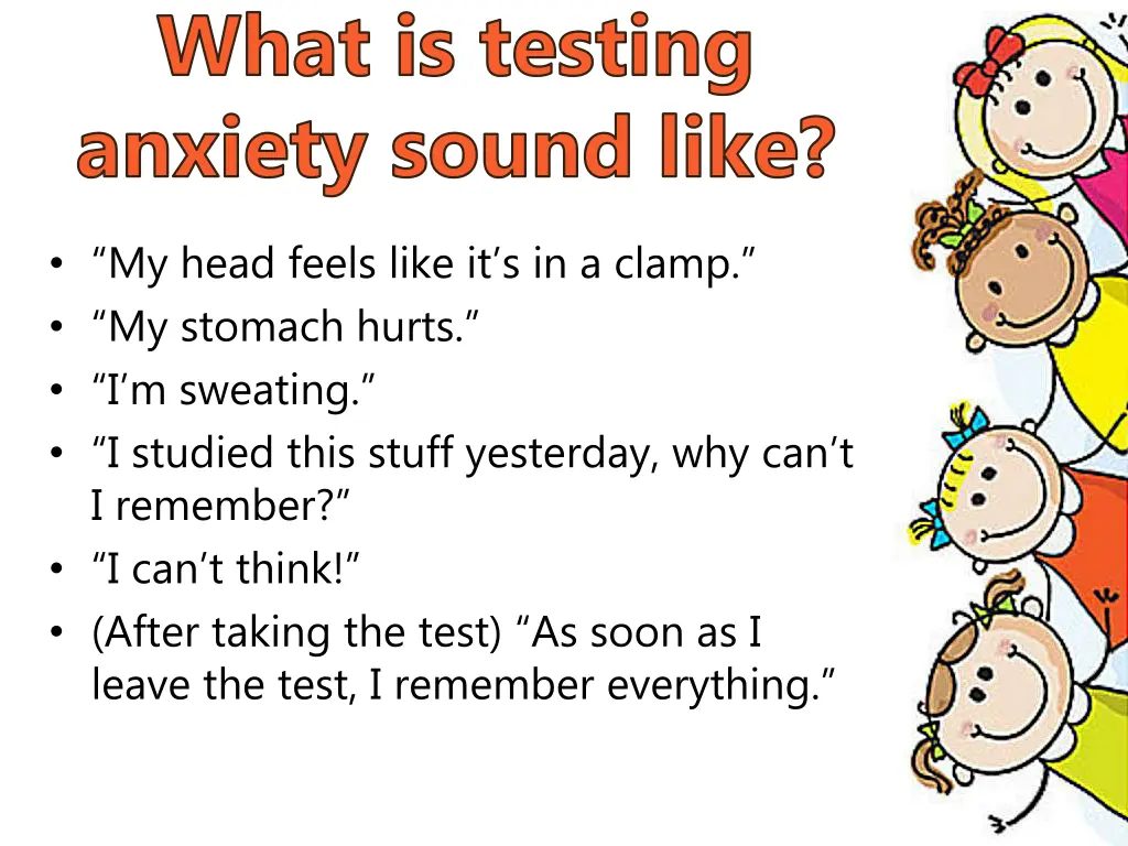 what is testing anxiety sound like