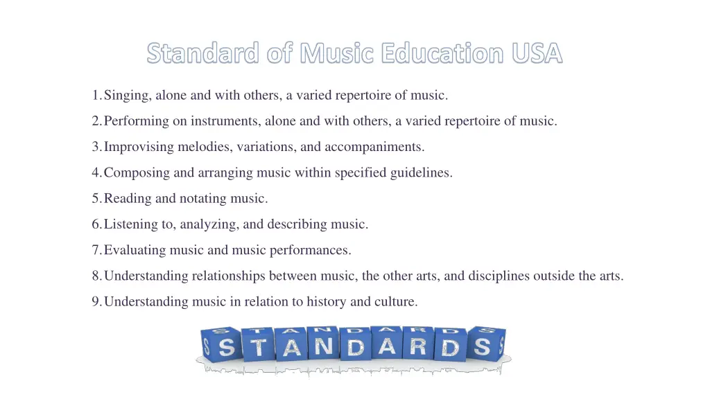 standard of music education usa