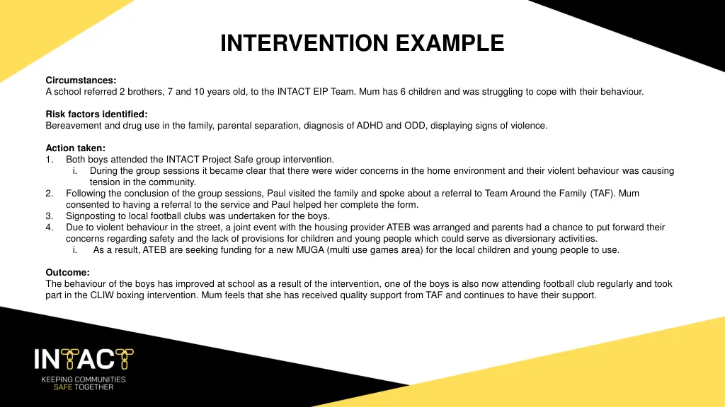 intervention example