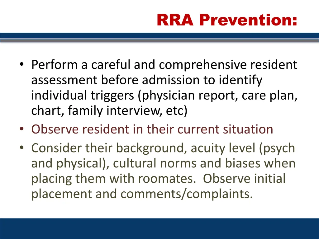 rra prevention