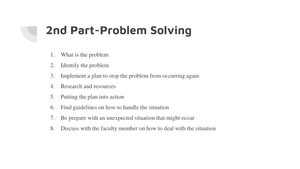 2nd part problem solving