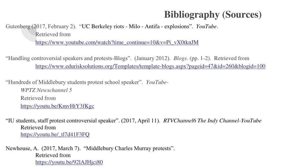 bibliography sources