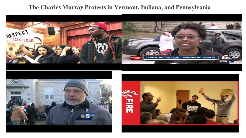 the charles murray protests in vermont indiana