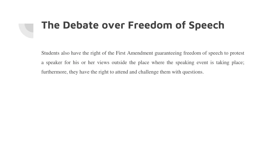 the debate over freedom of speech