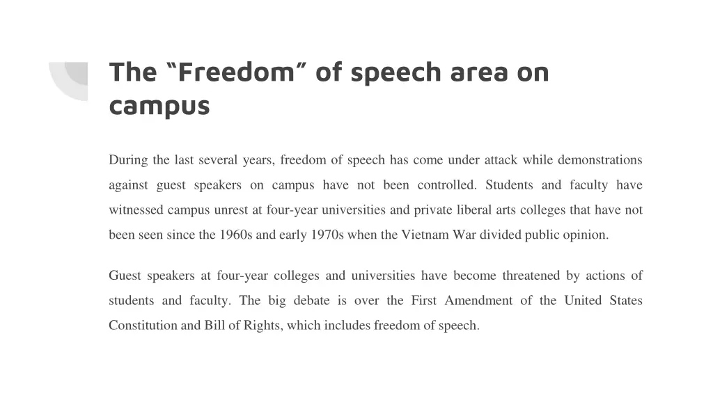 the freedom of speech area on campus