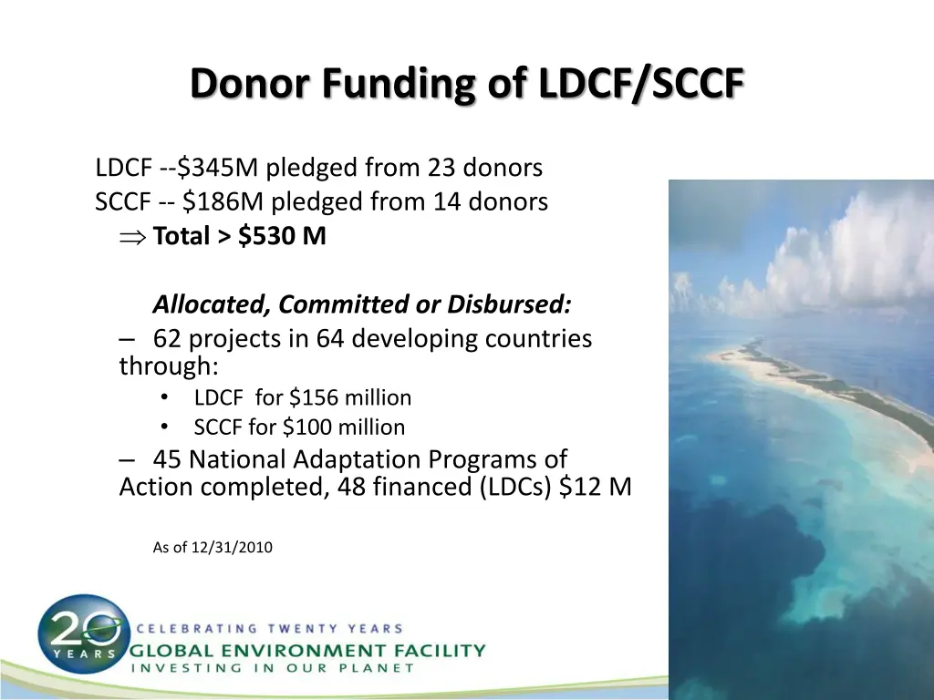 donor funding of ldcf sccf