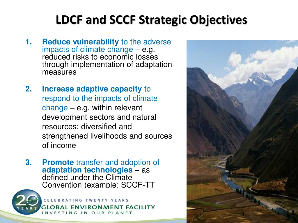 ldcf and sccf strategic objectives