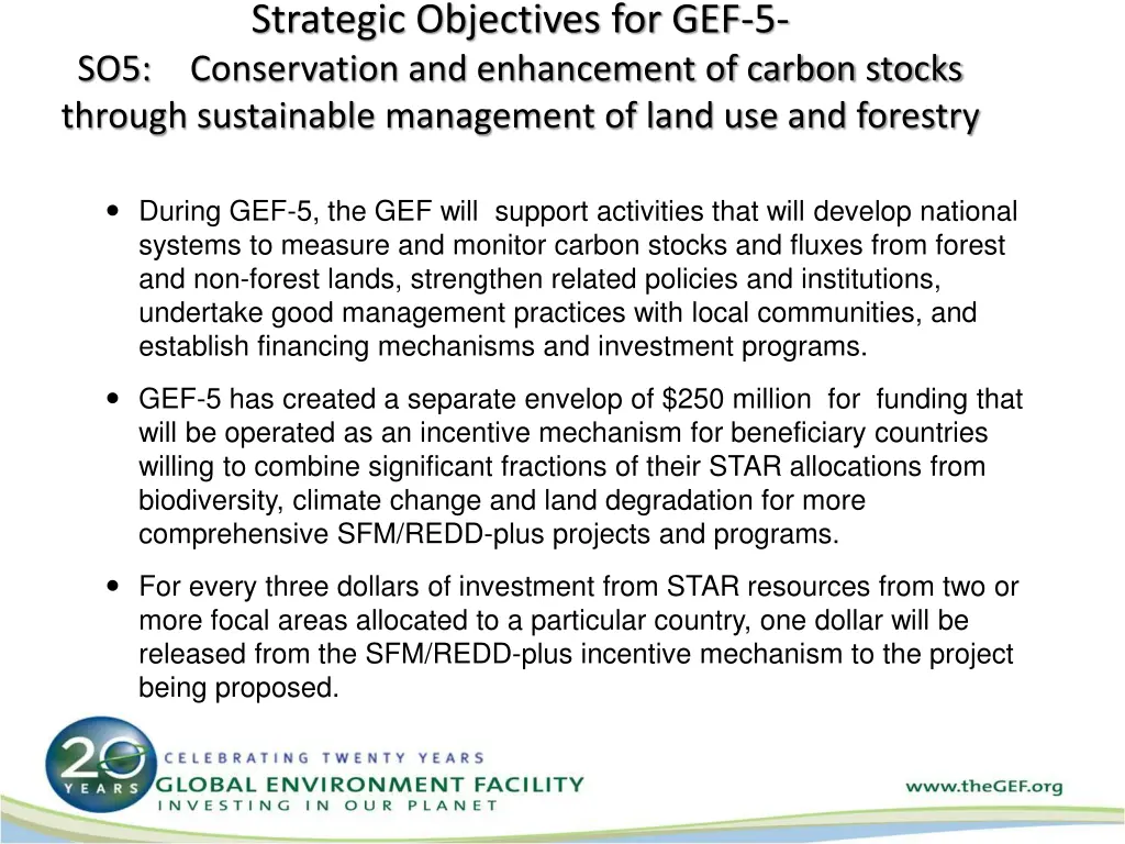 strategic objectives for gef 5 conservation 1